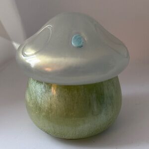 Unique Resin Mushroom Jar - Green and Silver